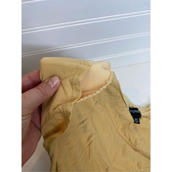 Originality XS Shoulder Padded Tank Top Tan/Yellow Made In USA NEW - Picture 10 of 10